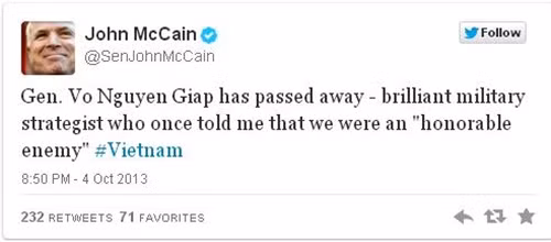 Thông điệp của ông John McCain.