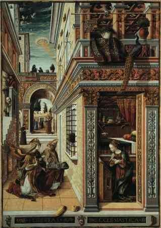 Trong bức tranh "Truyền tin" của họa sĩ Carlo Crivelli, được treo trong Thư viện Quốc gia London, một đĩa bay đã chiếu một chùm ánh sáng xuống đầu của Đức mẹ Maria, khiến bà mang thai.