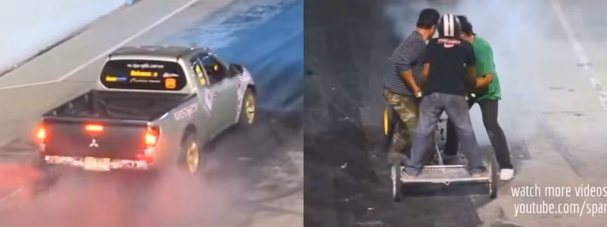 Xe đua của dân chơi Thái đọ sức cùng xe đua bán tải của Mitsubishi.