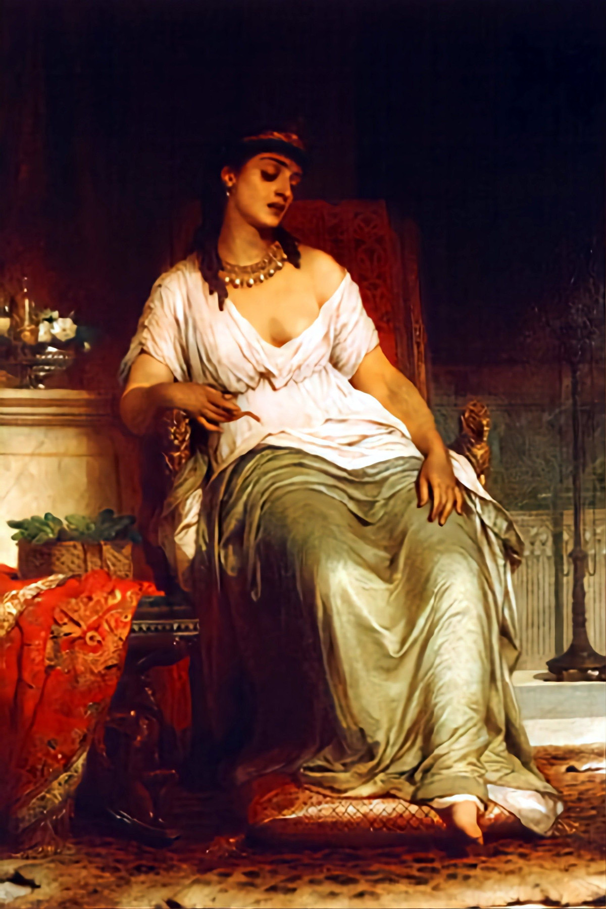 Dù trước đó đã bị em trai trục xuất, nhưng với sự hỗ trợ quân sự từ La Mã, Cleopatra đã khôi phục lại ngôi vị nữ hoàng. Ptolemy chết trong cuộc chiến và Ptolemy XIII - một người em khác lên ngôi.