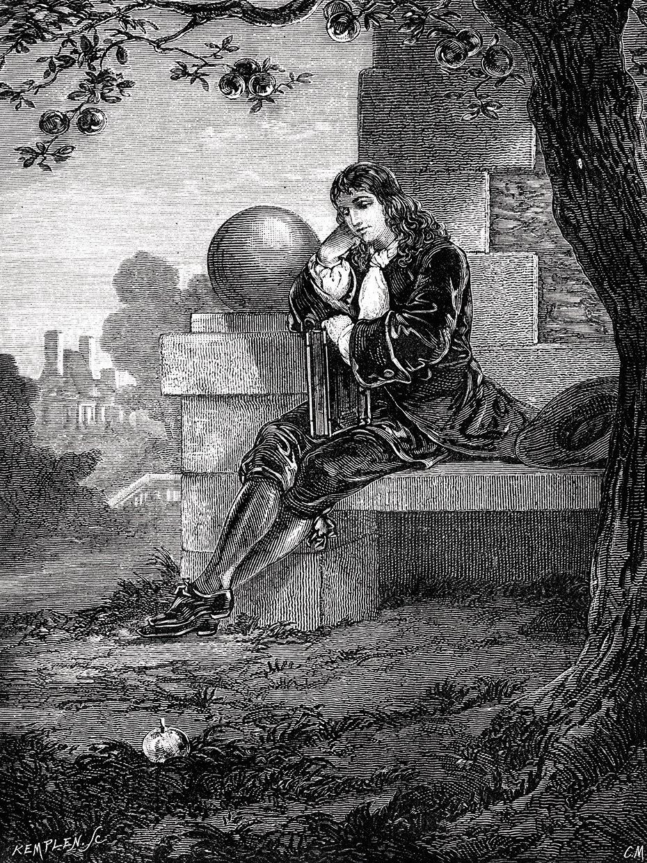 Dù vậy, phần lớn câu chuyện là hư cấu. Sự thật thì Newton chỉ ngẫm nghĩ về thứ sức mạnh có thể làm cho một quả táo rơi từ trên cây xuống mặt đất chứ không có chuyện bị quả táo nào đó rơi độp vào đầu.