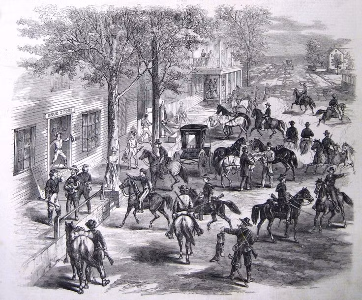 Quantrill liền tập hợp 450 người để trả thù. Băng nhóm này, bao gồm cả những tên mà trong tương lai sẽ trở thành tội phạm khét tiếng, đã tiến đến Lawrence, nơi được coi là trung tâm của chủ nghĩa bãi nô ở Kansas.