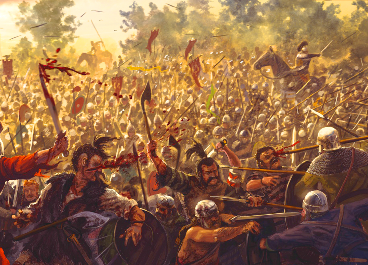 Trong trận đánh đẫm máu này, hai phần ba quân đội La Mã, bao gồm cả hoàng đế Valens, đã bị dẫm đạp và tàn sát bởi đội quân man tộc cưỡi ngựa thiện chiến.