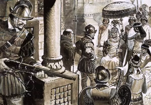 Dù có gần 80.000 binh lính đi cùng mình đến ngọn núi, Atahualpa sau đó lại đồng ý tham dự bữa tiệc với chỉ 5.000 người không vũ trang.