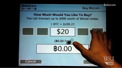 Giao diện đơn giản của ATM bitcoin.