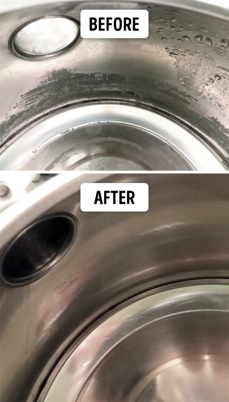 2. Loại bỏ cặn vôi khỏi ấm đun nước: Để loại bỏ cặn vôi trong ấm đun nước, bạn sẽ cần một hoặc hai gói axit citric, mỗi gói khoảng 15 gam. Lượng axit cần thiết phụ thuộc vào tình trạng của ấm đun nước của bạn và lượng cặn vôi. Cách làm rất đơn giản. Đầu tiên, cho nước vào đầy 2/3 ấm, sau đó đổ một gói axit citric vào rồi đun sôi nước trong vòng 3-5 phút. Chú ý: Sau khi làm sạch xong, đổ nước bẩn ra ngoài và rửa kỹ ấm bằng cách đổ nước sạch vào ấm, đun sôi rồi đổ ra. Lặp lại điều này hai lần trước khi quay lại sử dụng hằng ngày.