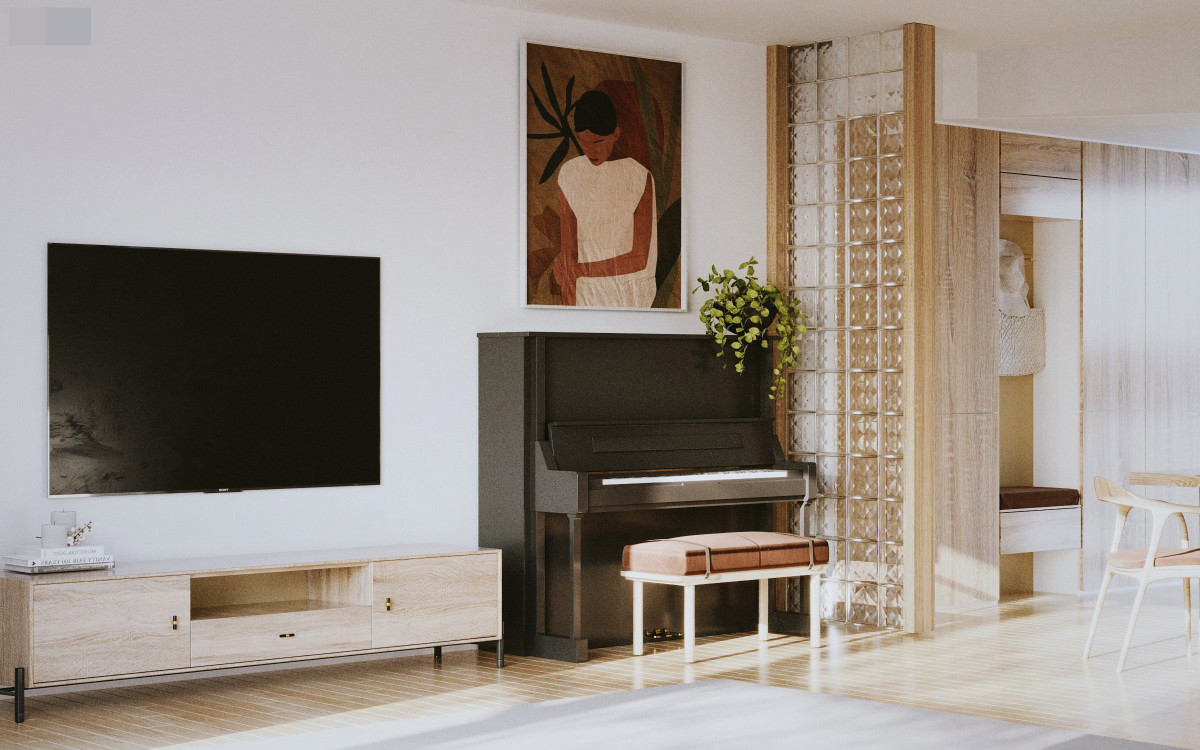 Sự tươi sáng tạo ra điểm nhấn bắt mắt và cho phép gia chủ có thể tô điểm thêm những tác phẩm nghệ thuật.