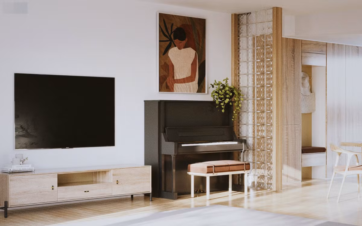 Sự tươi sáng tạo ra điểm nhấn bắt mắt và cho phép gia chủ có thể tô điểm thêm những tác phẩm nghệ thuật.