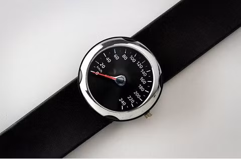 Đồng hồ đeo tay chế theo kiểu tốc kế trên ô tô, xe máy.