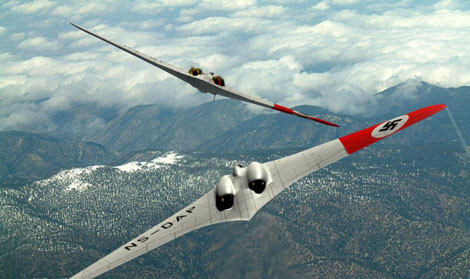 Ảnh đồ họa máy bay ném bom tàng hình của Đức quốc xã.