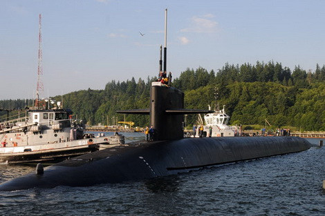 Tàu ngầm hạt nhân Hải quân Mỹ tại căn cứ Kitsap.