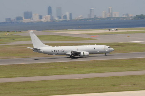 Máy bay săn tàu ngầm P-8A Poseidon của Hải quân Mỹ tại căn cứ Jacksonville.