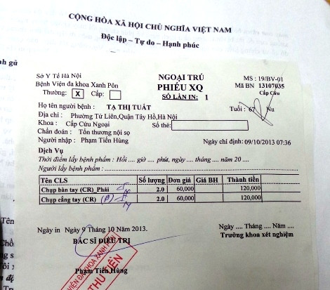 Bà Tuất bị chuẩn đoán tổn thương nội sọ.