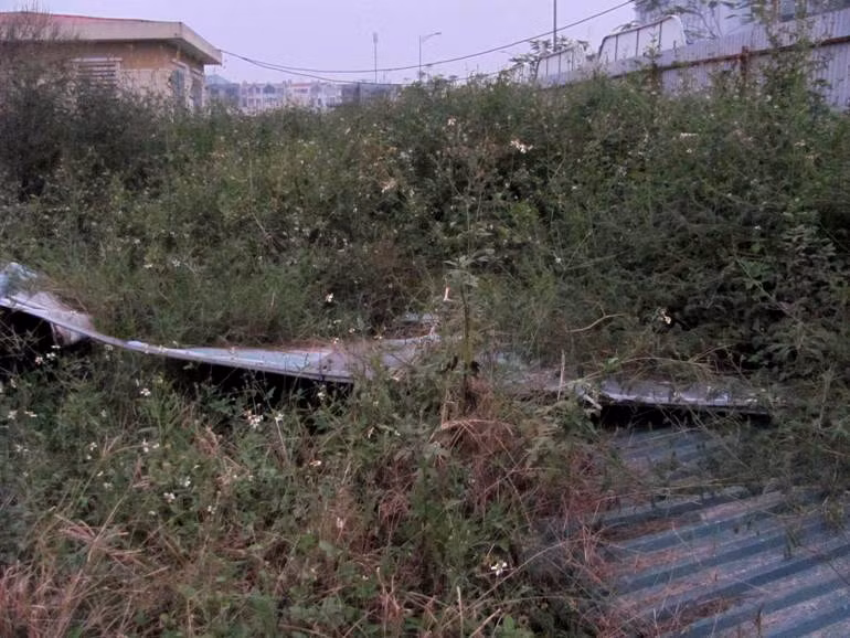 Nhiều tấm tôn bị đổ lâu ngày gỉ sét