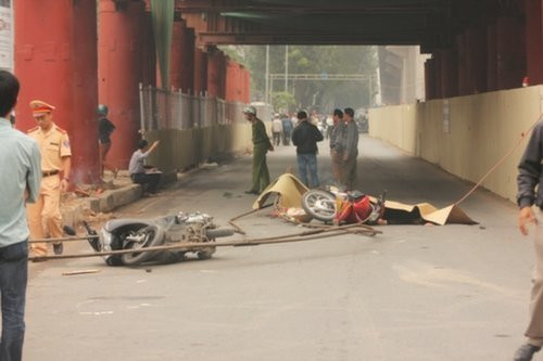 Hiện trường vụ tại nạn - Ảnh: Nhất Nam.