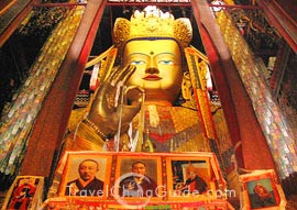 Tượng Phật Di Lặc bằng đồng được đánh giá lớn nhất thế giới cũng nằm ở tu viện Tashilhunpo. Bức tượng này cao 27m được đúc bằng đồng nặng 150 tấn và dát 6.700 lát vàng.