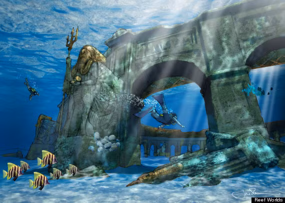 Công viên dưới nước The Pearl of Dubai là địa điểm hấp dẫn ở Dubai. Công viên này được lấy cảm hứng từ bộ phim "Cướp biển vùng Caribbe" và "Thế giới đã mất Atlantis". Thành phố cổ dưới nước này là một mô hình giải trí độc đáo, hấp dẫn, hứa hẹn sẽ hớp hồn khách du lịch trong tương lai.