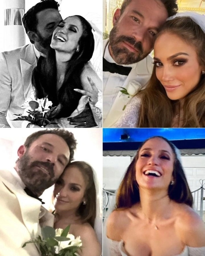 Ngày 17/7 (giờ Mỹ), Jennifer Lopez đăng tải loạt ảnh trong hôn lễ với Ben Affleck ở hạt Clark thuộc bang Nevada. Cô mặc váy trễ vai bằng ren trắng nằm trong bộ sưu tập Xuân Hè 2023 của Zuhair Murad, ton-sur-ton với thiết kế suit bảnh bao của chồng. Theo People, cặp sao tổ chức lễ cưới nhỏ theo phong cách Las Vegas.