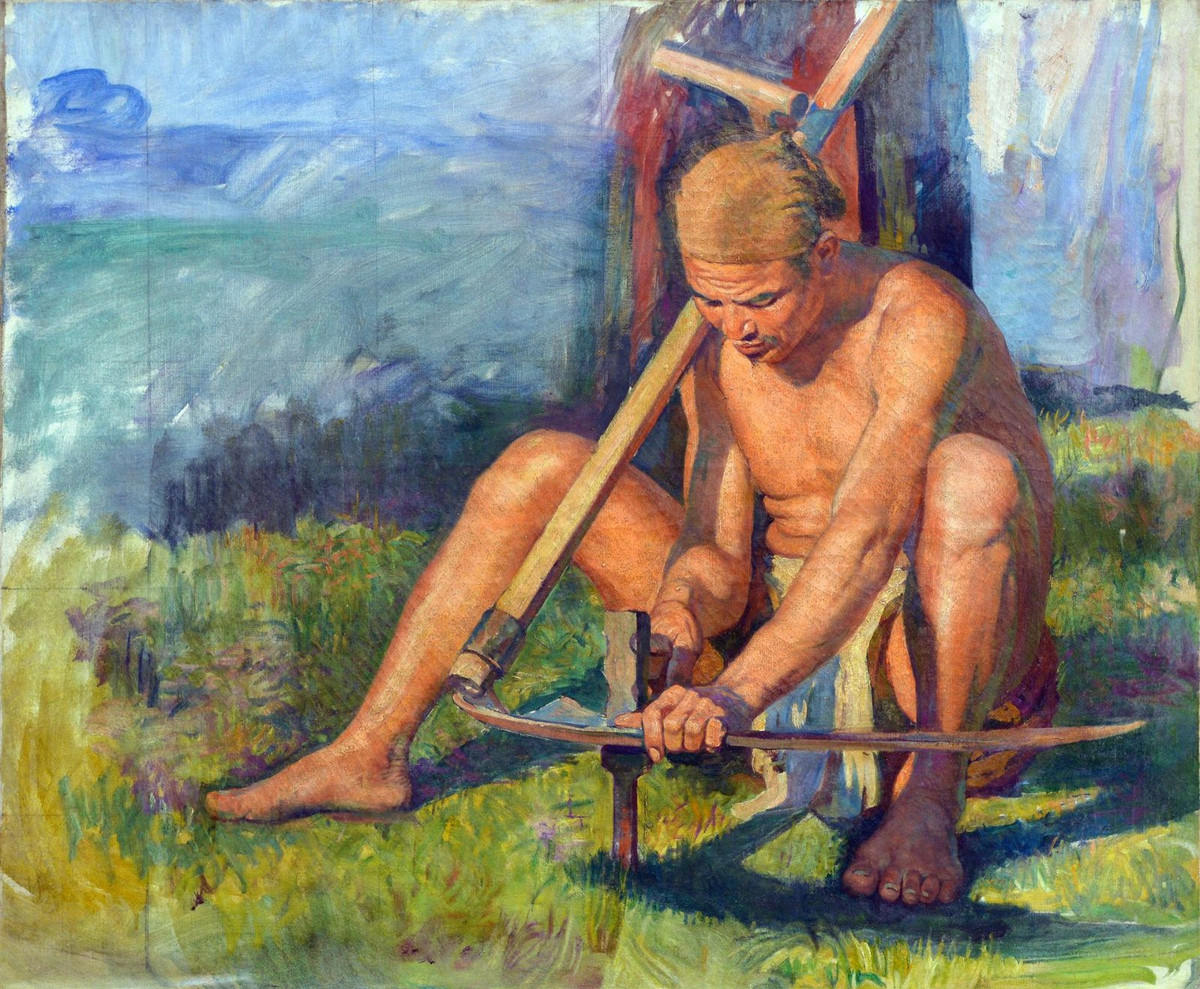 Bức tranh này do ông Victor Tardieu (1870 -1937, người đồng sáng lập trường Mỹ thuật Đông Dương) vẽ vào khoảng năm 1924-1925. Tranh vẽ bằng sơn dầu trên vải, kích thước 100x120 cm. Ảnh: Lyndatrouve.com.