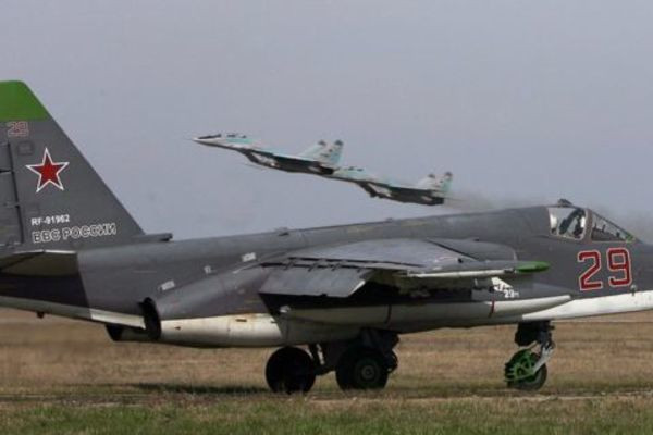 Chiến đấu cơ Su-25 của không quân Nga hoạt động tại Syria. (Ảnh: AMN)