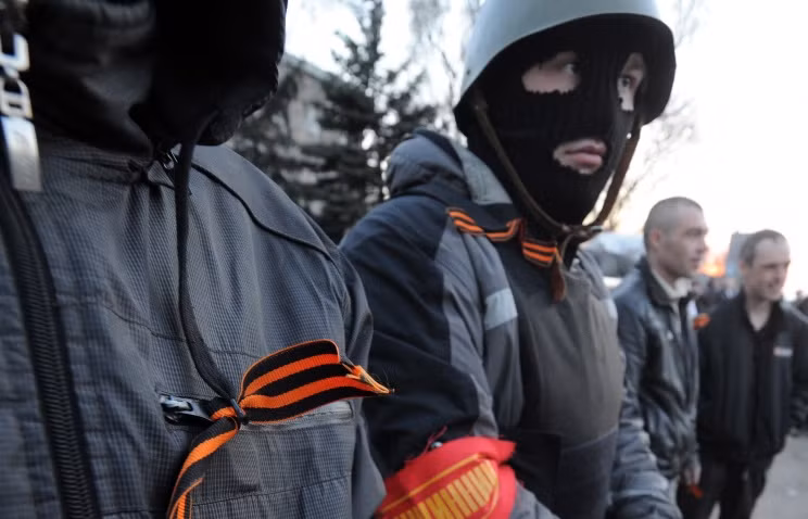 Những người biểu tình ở Donetsk.