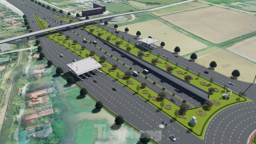 Cùng với hạ tầng đường và vòng xuyến nút giao, dự án còn xây dựng hệ thống 4 trạm thu phí để kiểm soát xe ra vào cao tốc.