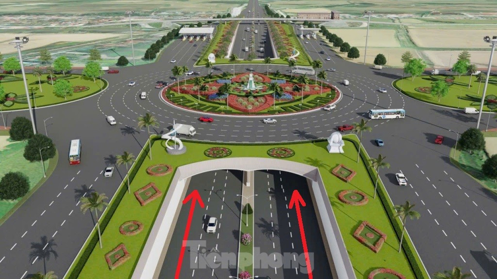 Dự án được khởi công năm 2023 và dự kiến hoàn thành năm 2025. Sau khi hoàn thành, các phương tiện đi từ cao tốc Pháp Vân - Ninh Bình qua nút giao sẽ di chuyển ngầm bằng hầm chui (mũi tên đỏ).