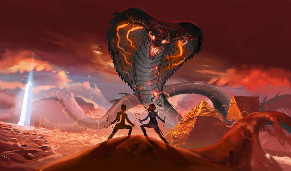  3. Apep là kẻ thù vĩnh cửu của Ra. Trong thần thoại Ai Cập, Apep là kẻ thù không đội trời chung của Ra, thần mặt trời. Mỗi đêm, Apep cố gắng ngăn chặn Ra trong chuyến hành trình vượt qua thế giới ngầm (Duat) để trở lại bầu trời vào sáng hôm sau. Ảnh: Pinterest.