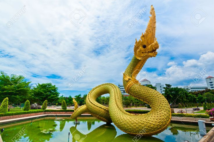  6. Hình ảnh trong Phật giáo. Trong Phật giáo, Naga cũng xuất hiện là những sinh vật thiêng liêng và bảo vệ. Một trong những câu chuyện nổi bật là Naga Mucalinda, một con rắn Naga đã bảo vệ Đức Phật trong suốt thời gian ngài thiền định dưới gốc cây Bồ Đề. Ảnh: Pinterest.