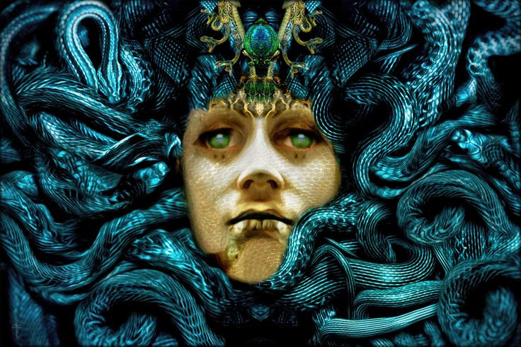  7. Medusa và Pegasus. Sau khi Perseus chặt đầu Medusa, một con ngựa bay tên là Pegasus đã xuất hiện từ cổ của Medusa. Pegasus sau này trở thành một biểu tượng huyền thoại trong thần thoại Hy Lạp và xuất hiện trong nhiều câu chuyện. Ảnh: Pinterest.