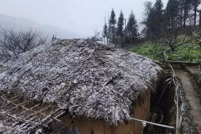 Băng tuyết phủ trắng đỉnh Fansipan, nhiệt độ xuống -2 độ C Bang tuyet phu trang dinh Fansipan, nhiet do xuong -2 do C
