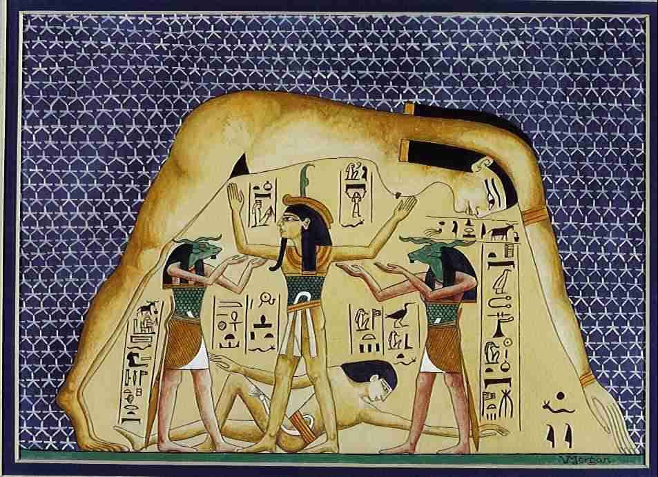  7. Tầm quan trọng trong lễ nghi và tôn thờ. Mehen là một vị thần được tôn thờ trong các nghi lễ tôn thờ thần Ra. Những người Ai Cập cổ tin rằng, việc thờ cúng Mehen sẽ giúp bảo vệ họ khỏi những thế lực xấu và đem lại sự an lành trong cuộc sống và sự tái sinh sau cái chết. Ảnh: Pinterest.