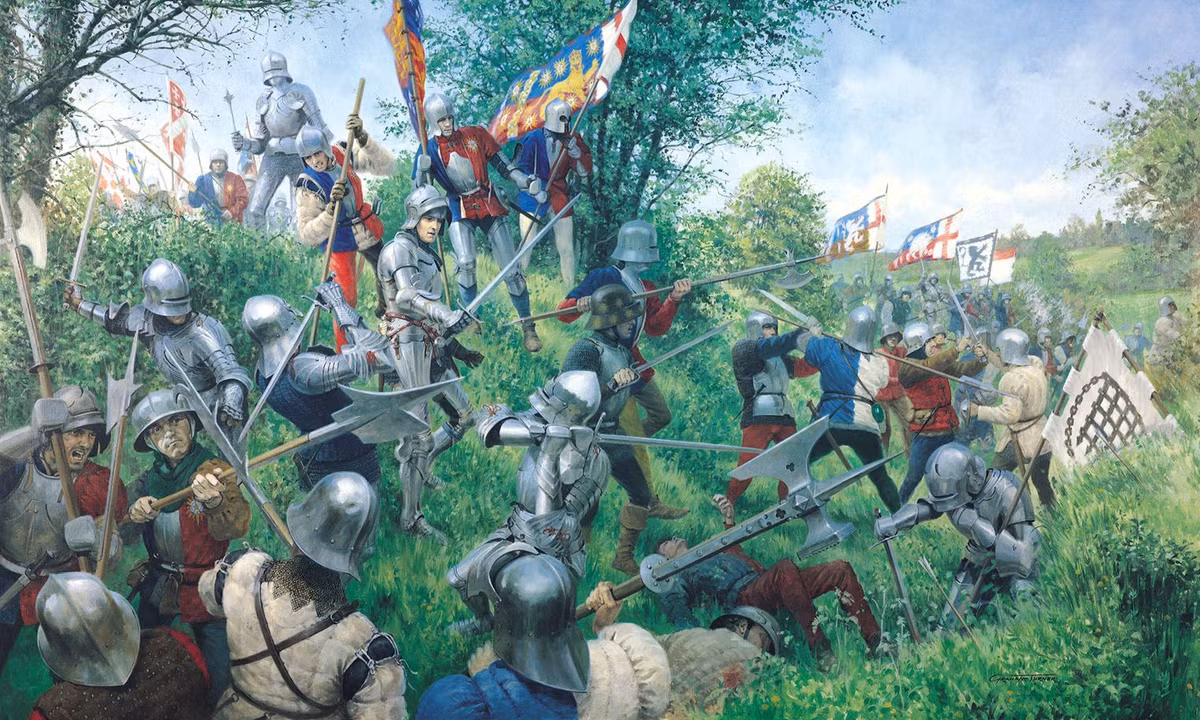  Chiến tranh Hoa Hồng: Cuộc nội chiến ở Anh (1455–1487) được gọi là Chiến tranh Hoa Hồng, vì biểu tượng của hai phe là hoa hồng đỏ (nhà Lancaster) và hoa hồng trắng (nhà York). Ảnh: Pinterest.