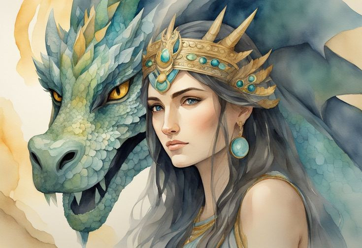  2. Hình dạng của Tiamat. Tiamat thường được miêu tả dưới hình dạng của một con rắn khổng lồ hoặc một con rồng biển, có khả năng sinh ra các sinh vật huyền bí và tàn bạo. Cô được miêu tả là một sinh vật có thể phun ra lửa và bão tố. Ảnh: Pinterest.