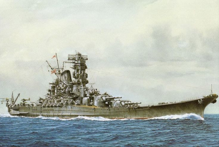  6. Tàu chiến duy nhất với cỡ pháo 460mm. Cho đến khi bị hủy diệt, Yamato là tàu duy nhất trên thế giới được trang bị pháo 460mm, có khả năng bắn xa hơn và mạnh mẽ hơn bất kỳ tàu chiến nào khác tại thời điểm đó. Ảnh: Pinterest.