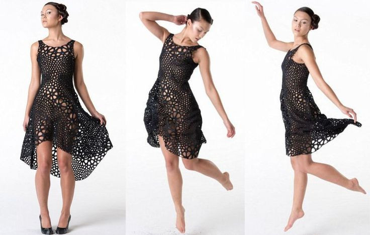  9. Thời trang in 4D. Trong ngành thời trang, công nghệ in 4D được sử dụng để tạo ra quần áo có khả năng tự điều chỉnh kích thước, cách nhiệt hoặc thậm chí thay đổi màu sắc dựa vào nhiệt độ cơ thể. Ảnh: Pinterest.