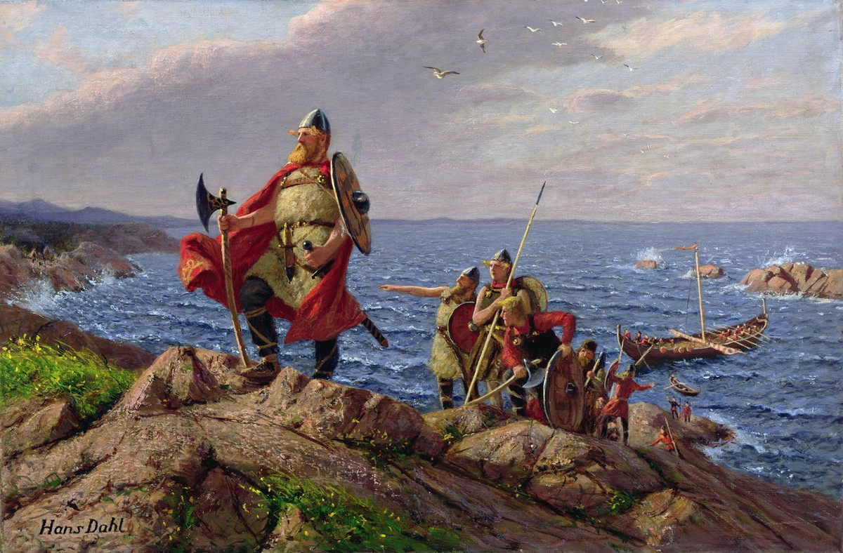  2. Leif Erikson và "Vinland". Leif Erikson, con trai của Erik the Red, được coi là người Viking đầu tiên khám phá Bắc Mỹ. Ông gọi vùng đất mới là "Vinland" (đất rượu vang), có thể do tìm thấy nhiều nho hoang dã. Ảnh: Pinterest.
