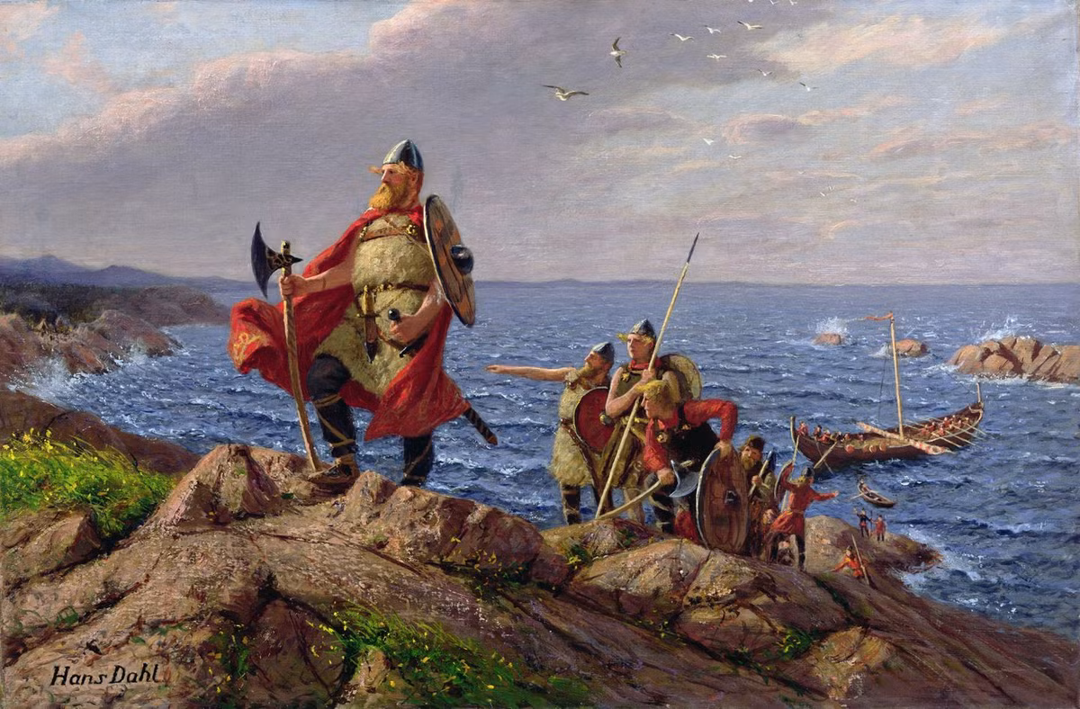  2. Leif Erikson và "Vinland". Leif Erikson, con trai của Erik the Red, được coi là người Viking đầu tiên khám phá Bắc Mỹ. Ông gọi vùng đất mới là "Vinland" (đất rượu vang), có thể do tìm thấy nhiều nho hoang dã. Ảnh: Pinterest.