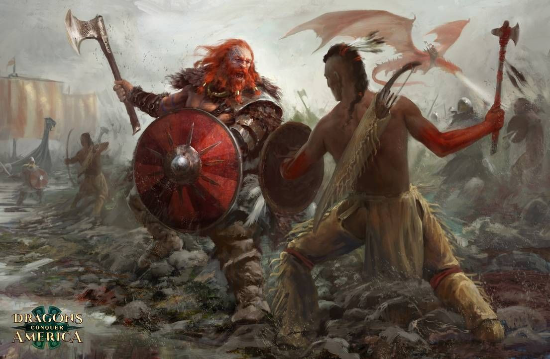  6. Tương tác với người bản địa. Người Viking gọi người bản địa ở Bắc Mỹ là "Skrælingar." Các tương tác giữa hai bên thường căng thẳng, với các xung đột và tranh chấp xảy ra. Ảnh: Pinterest.