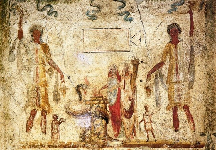  5. Nghi lễ hàng ngày. Người La Mã thực hiện các nghi lễ cúng tổ tiên hàng ngày, thường bao gồm việc dâng lễ vật như bánh, trái cây, rượu, và đôi khi là thịt. Ảnh: Pinterest.