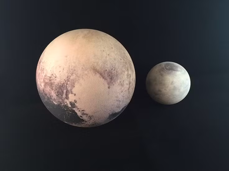  Thám hiểm bởi tàu New Horizons: Vào năm 2015, tàu New Horizons của NASA đã bay qua hệ Pluto-Charon, cung cấp những hình ảnh và dữ liệu chi tiết nhất về Charon. Ảnh: Pinterest.