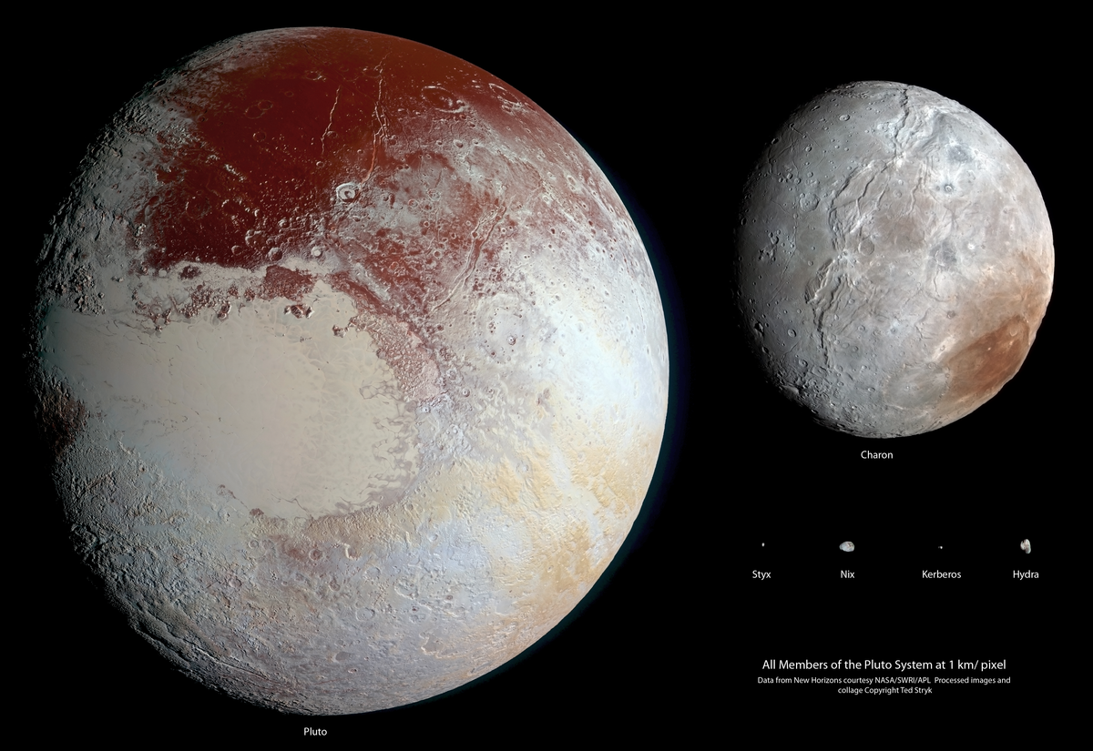  Khoảng cách gần Pluto: Charon cách Pluto khoảng 19.600 km, ngắn hơn nhiều so với khoảng cách giữa Mặt Trăng và Trái Đất. Ảnh: Pinterest.