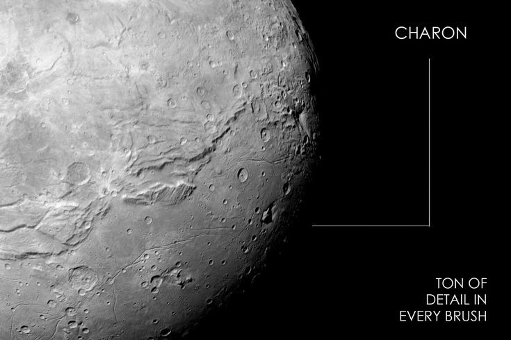  Vết nứt khổng lồ: Charon có hệ thống hẻm núi khổng lồ, trong đó nổi bật là chỗ đứt gãy dài hơn 1.000 km, sâu khoảng 7,5 km, cho thấy dấu hiệu hoạt động địa chất trong quá khứ. Ảnh: Pinterest.