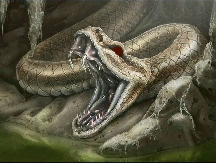  10. Tác động trong văn hóa hiện đại. Amphisbæna tiếp tục xuất hiện trong nhiều tác phẩm văn hóa đại chúng hiện đại, đặc biệt trong các trò chơi điện tử, sách, phim hoạt hình, và tiểu thuyết giả tưởng. Sinh vật này thường được miêu tả là một quái vật nguy hiểm hoặc công cụ thần thoại trong các câu chuyện phiêu lưu. Ảnh: Pinterest.