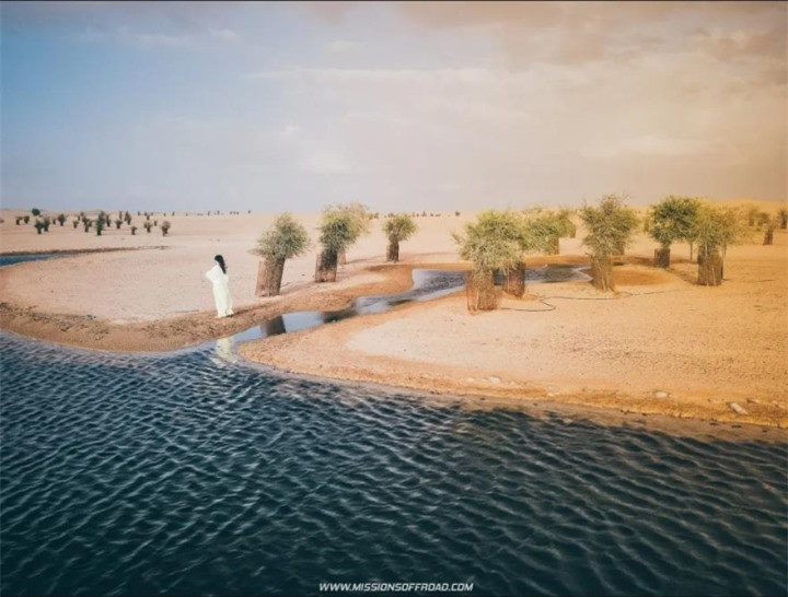 Hồ nước hình trăng khuyết lọt thỏm giữa sa mạc cằn cỗi ảnh 4