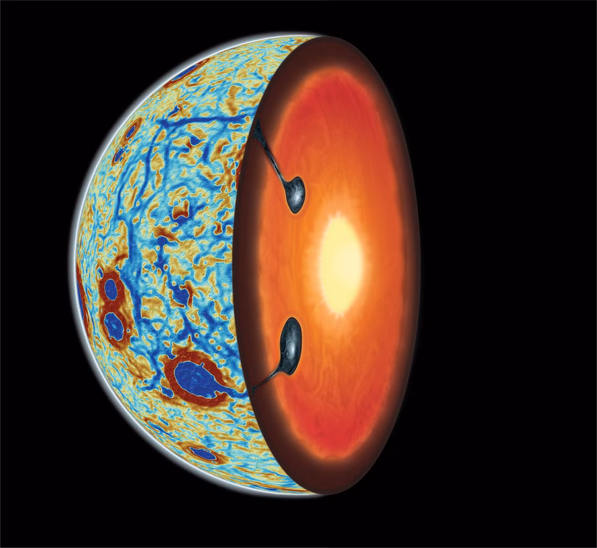 Mặt Trăng ngày nay có bề mặt bất đối xứng về mặt hóa học Mat Trang ngay nay co be mat bat doi xung ve mat hoa hoc