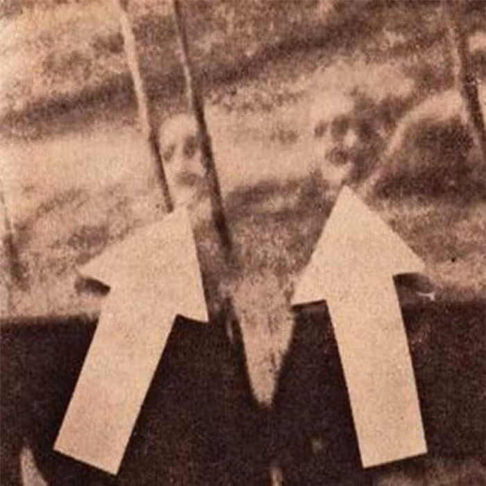 1. Khuôn mặt bóng ma trên tàu. Năm 1924, 2 nhân viên James Courtney và Michael Meehan đang chùi rửa khoang tàu S.S. Watertown trên đường tới New York thì bị ngạt khí ga và qua đời. Theo truyền thống lúc bấy giờ, xác của 2 người đã bị ném xuống biển vì không thể chứa thi thể trên tàu lâu. Thế nhưng vài ngày sau, người trên tàu kinh hãi khi phát hiện ra hình ảnh phản chiếu của 2 khuôn mặt trên mặt nước rất giống 2 người đàn ông này. Thuyền trưởng Keith Tracy đã thuê nhiếp ảnh gia chụp lại 2 khuôn mặt đó.