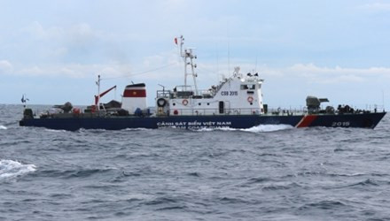 Tàu Cảnh sát biển lên đường làm nhiệm vụ. Ảnh vov.vn.