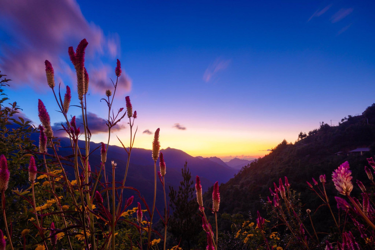 Trên đường leo đỉnh Tà Chì Nhù, du khách thường dừng chân khám phá bản làng bình yên này. Ảnh: Vũ Ngọc Thiện.