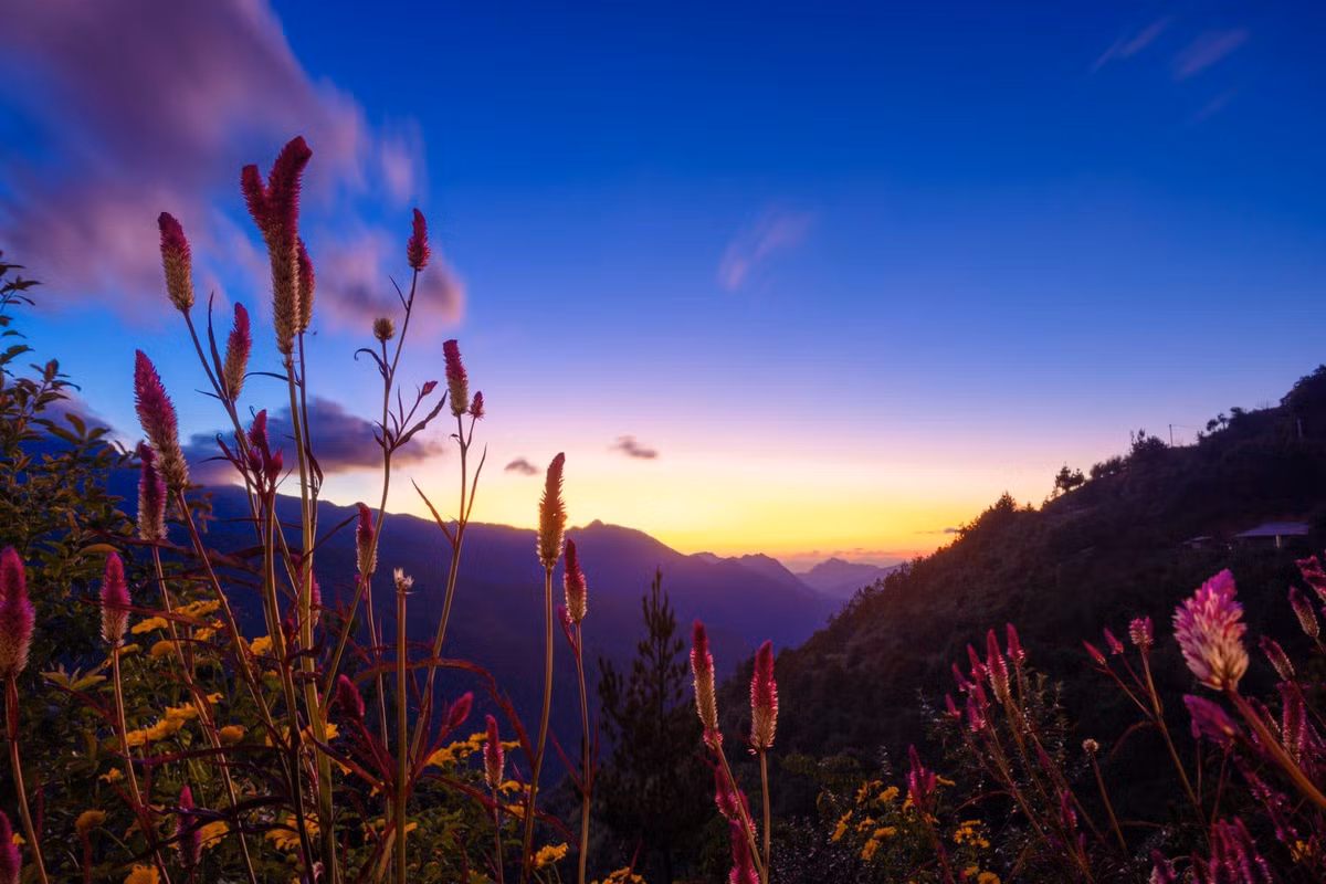 Trên đường leo đỉnh Tà Chì Nhù, du khách thường dừng chân khám phá bản làng bình yên này. Ảnh: Vũ Ngọc Thiện.